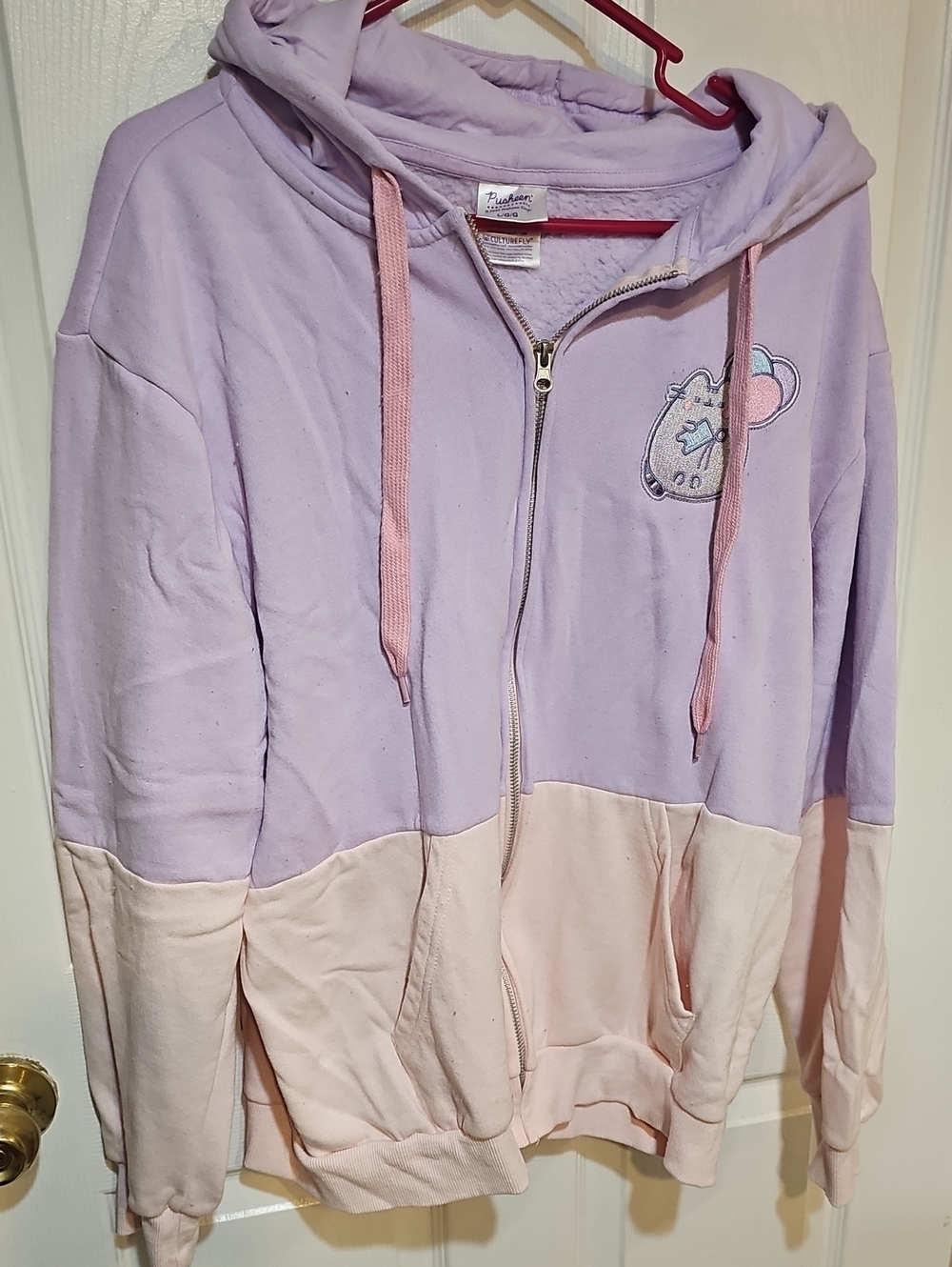 Pusheen The Cat Pastel Lavender & Pink Zip Hoodie Jacket